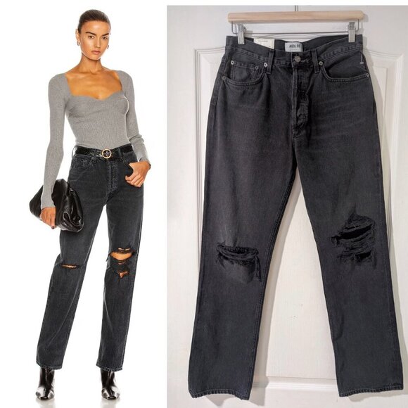 NWT Agolde | Lana Mid-Rise Vintage Straight Jeans in Disorder - Picture 1 of 14